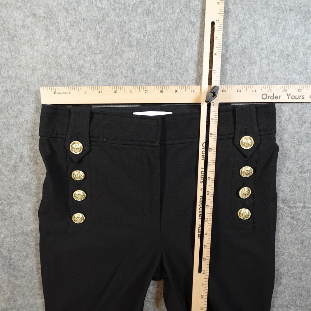 Derek Lam 10 Crosby Pants Womens 8 Robertson Flare Black Gold Button Sailor - Picture 9 of 16